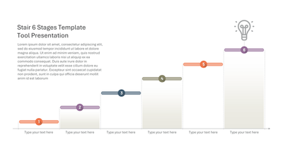 6-Stage Staircase Tool Diagram — Stairs and Steps slide template