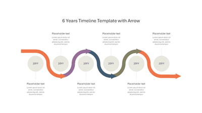 6 Years Timeline Template with Arrow