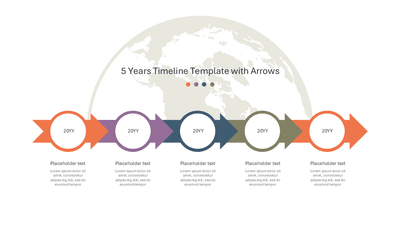 5 Years Timeline Template with Globe