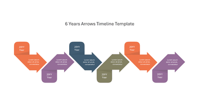 6 Years Arrows Timeline Template