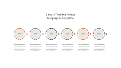 6 Years Timeline Arrows Infographic Template