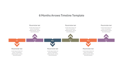 6 Months Arrows Timeline Template