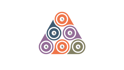 Triangle 6-Element Teardrop Grid with Circle Numbers