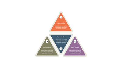 Triangle 4-Piece Puzzle Layout with Text Blocks