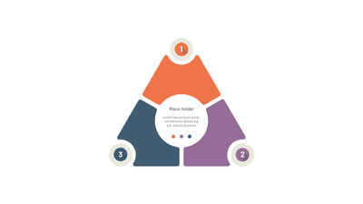 Triangle 3-Segment Rounded Puzzle Pieces with Center Circle Text