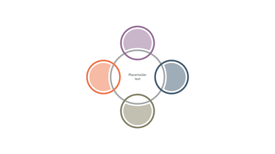 4-Circle Radial Venn Diagram with Central Hub