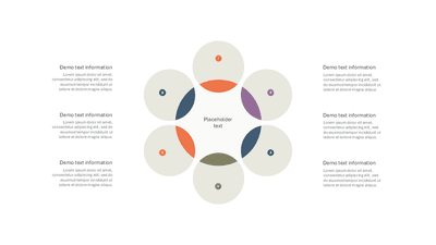 6-Circle Radial Venn Diagram with Core Hub